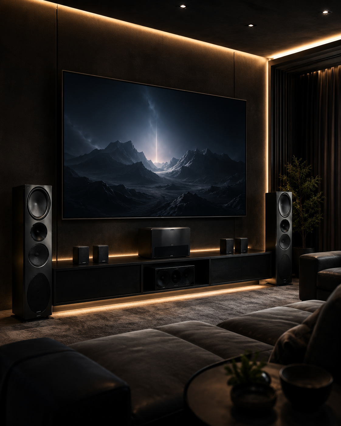 Luxury dark home theater